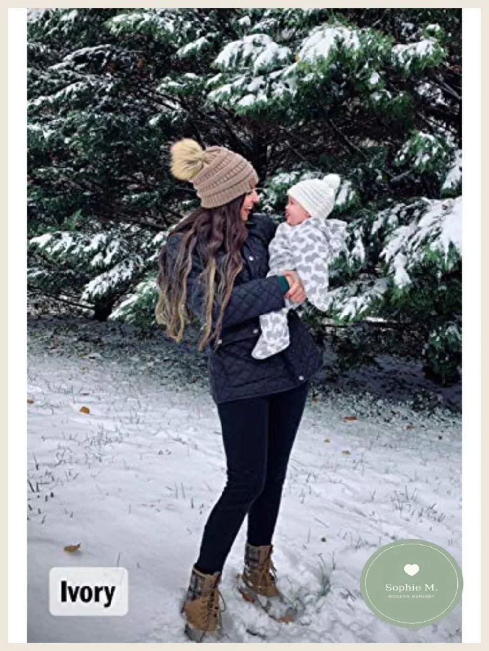 Double Pom Pom Baby Beanie 100% Acrylic Knit Newborn Infant Winter Hat
